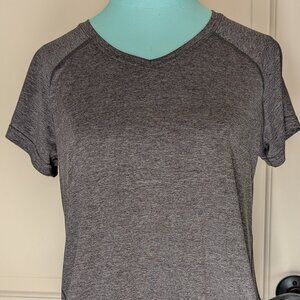 Tek Gear Dry Tek Workout V-Neck Top - Gray Color - Size M